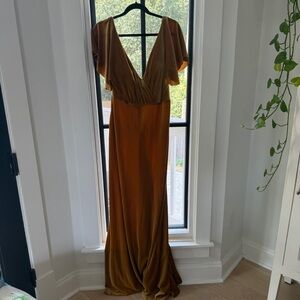 Anthropologie Gold Maxi Dress